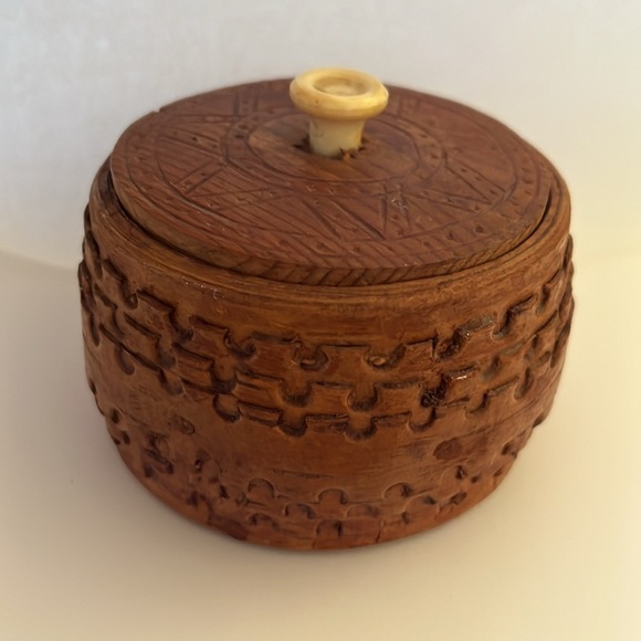 Swedish bentwood round box Scandinavian Svepask birch bark Näver - Picture 2 of 12